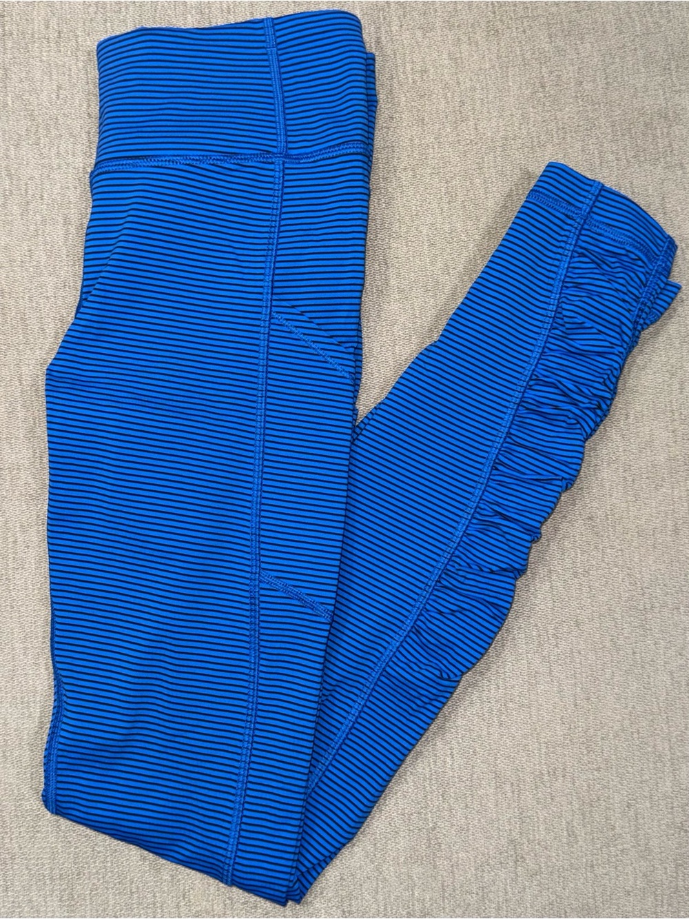 Lululemon Pace Queen Tight Cadet Blue Black Stripe Leggings Size 4